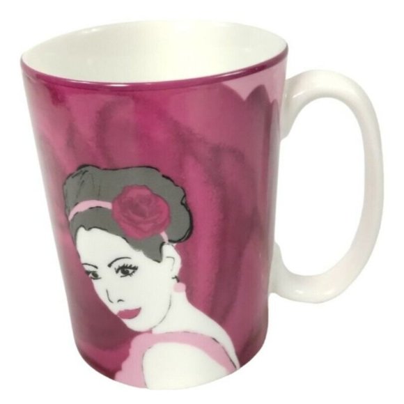 Mary Kay Ash Dare to Grow Quote Pink Porcelain Ceramic Coffee Mug and Plate Set - Picture 3 of 8